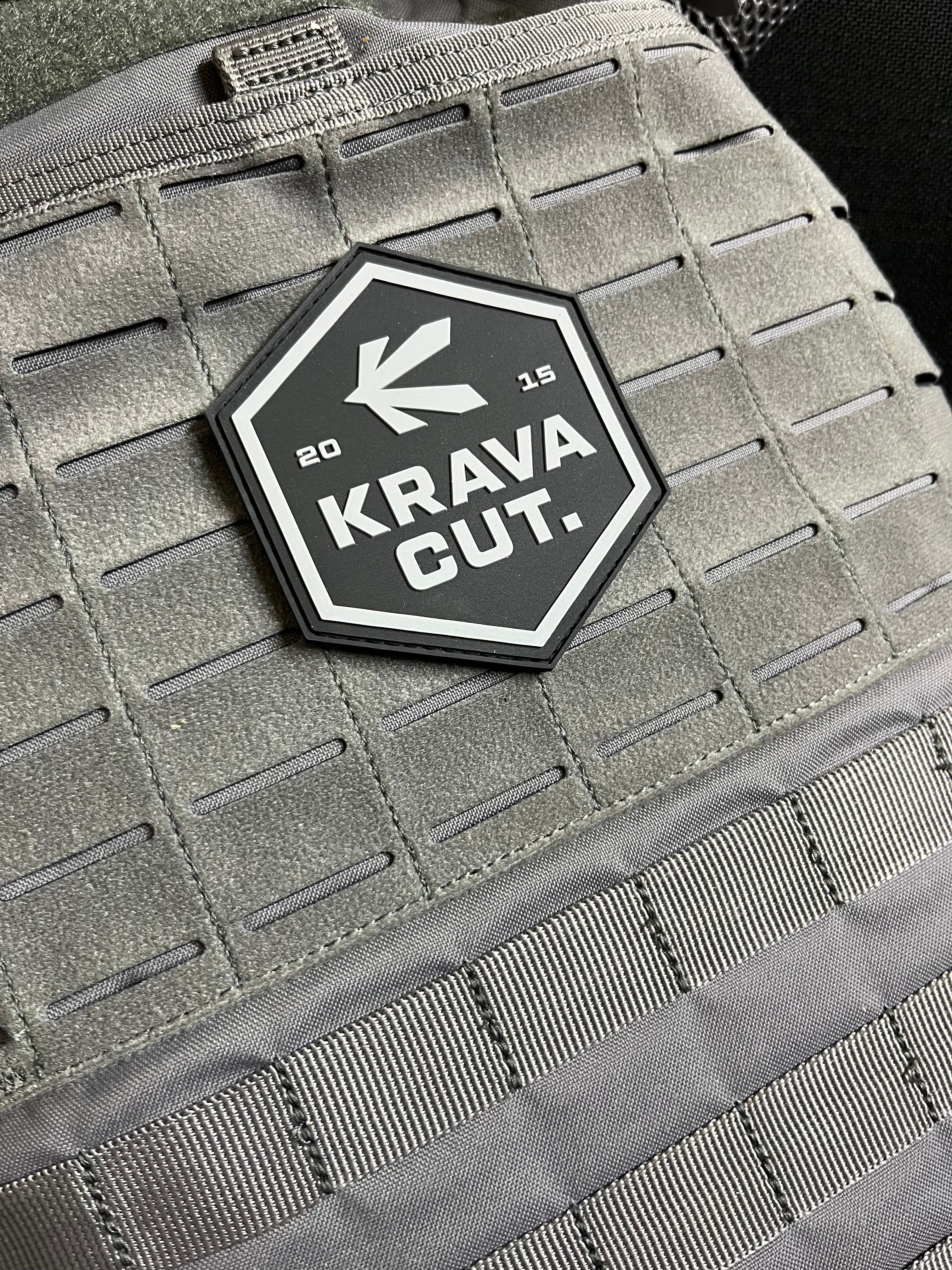 Krava Cut. Хексагон патч Чорно/Сірий