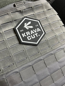 Krava Cut. Хексагон патч Чорно/Сірий